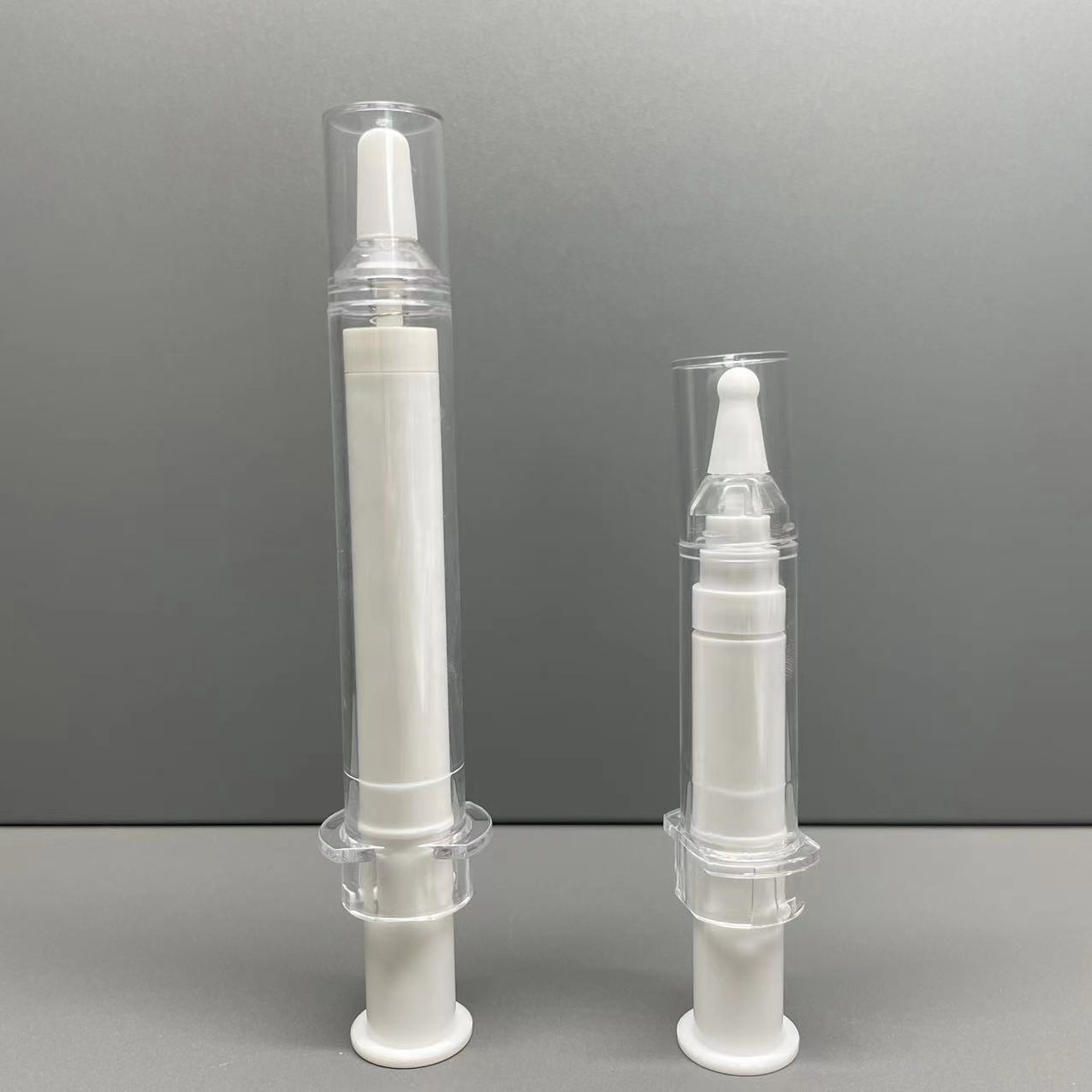 5ml 10ml 20ml plastic PS cosmetic white empty plastic airless tube press bottle for ultrasound scalpel use eye cream use