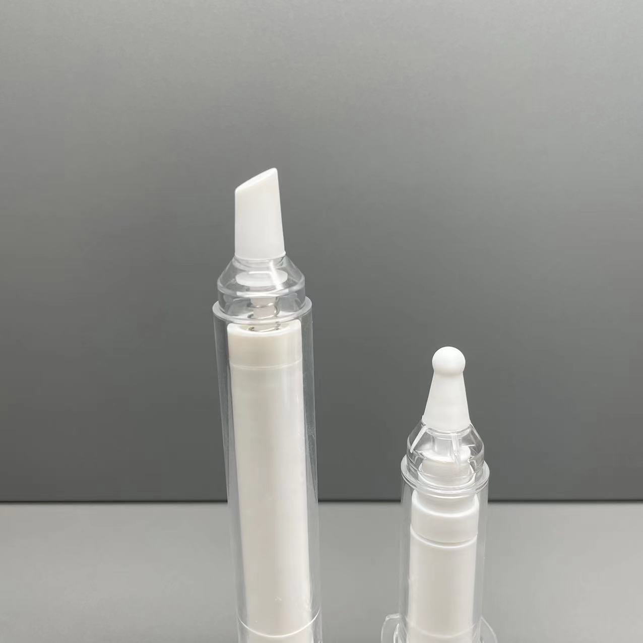 5ml 10ml 20ml plastic PS cosmetic white empty plastic airless tube press bottle for ultrasound scalpel use eye cream use