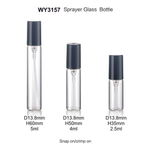 2.5ml 4ml 5ml Clear Perfume Sample Vials with Crimp on Plastic Sprayer