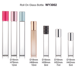 5ml 7ml 8ml 10ml 12ml Clear Tube Glass Roller Bottles for Essential Oils