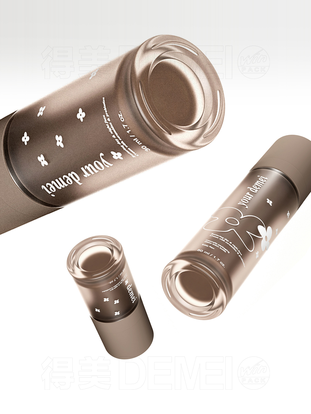 15ml 30ml 50ml Matte Frosted Glass Airless Pump Bottle for Serum & Lotion