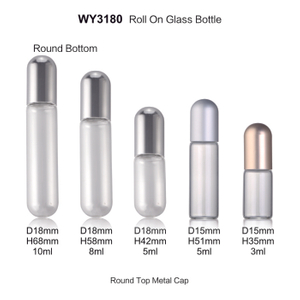3ml 5ml 5ml 8ml 10ml Clear Tube Glass Empty Roll on Bottles with Silver Metal Cap for Serums And Essential Oils