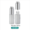 8ml 10ml 15ml 20ml 25ml 30ml 35ml 40ml White Round Glass Bottle with Shiny Silver Pump Dropper for Serum