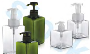 Square Color Custom Green Color Plastic Cosmetic Bottles With Green Lock Lotion Pump for Personal Care