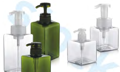 Square Color Custom Green Color Plastic Cosmetic Bottles With Green Lock Lotion Pump for Personal Care