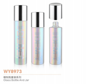 ODM Cosmetic Packaging with shiny silver aluminum lid for serum 