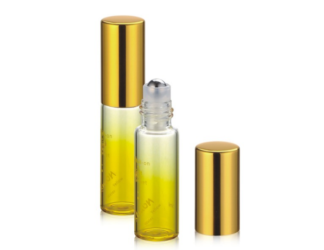 Cosmetic Packaging Tube Glass Roll On Bottle with stainless roller for perfume