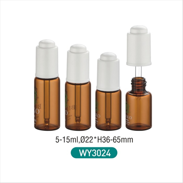 5ml 10ml 15ml Brown Round Glass Dropper Bottle for Essential Oil