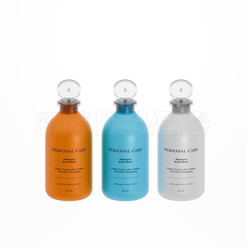 500ml 700ml HDPE Plstic Bottle with Lotion Pump And Flip Top Cap