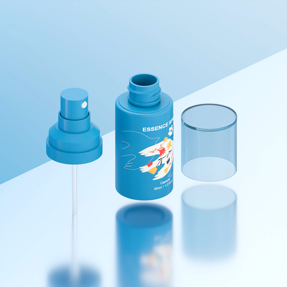 30ml 50ml 60ml Blue Colored Lotion Pump Bottle with Plastic Pump for Body Lotion