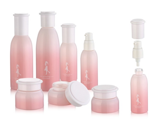 OEM Cosmetic Packaging Glass Bottles and Jars with Lids Glass Container Cosmetic Packaging