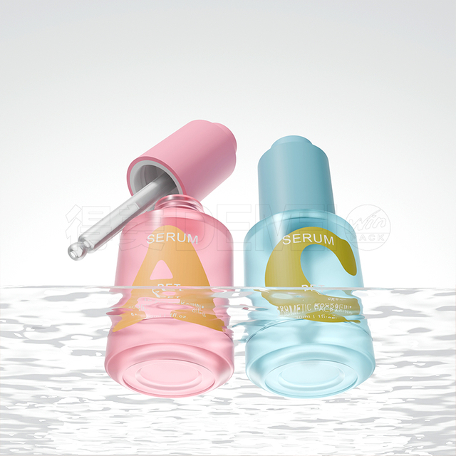30ml PET Plastic Bottle with Press Botton Dropper for Serum