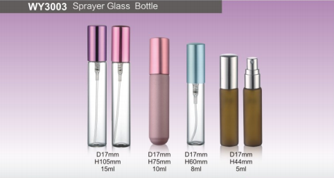 15ml Empty Round Forst Clear Glass Spray Perfume Bottle Cosmetic Glass Bottle Colored Perfume Glass Bottle With Plastic Cap 