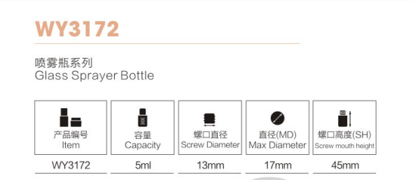 OEM Cosmetic Packaging Glass Sprayer Bottle with lid for perfume