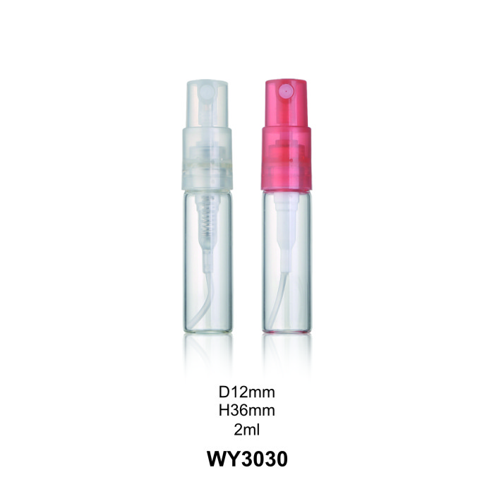 1.5ml 2ml 2.5ml 3ml Clear Tube Glass Bottle with Colored Sprayer for Mini Perfume Bottles 