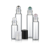 3ml 5ml 6ml 7ml 8ml Clear Roller Ball Bottles with Black Plastic Cap for Essential Oils