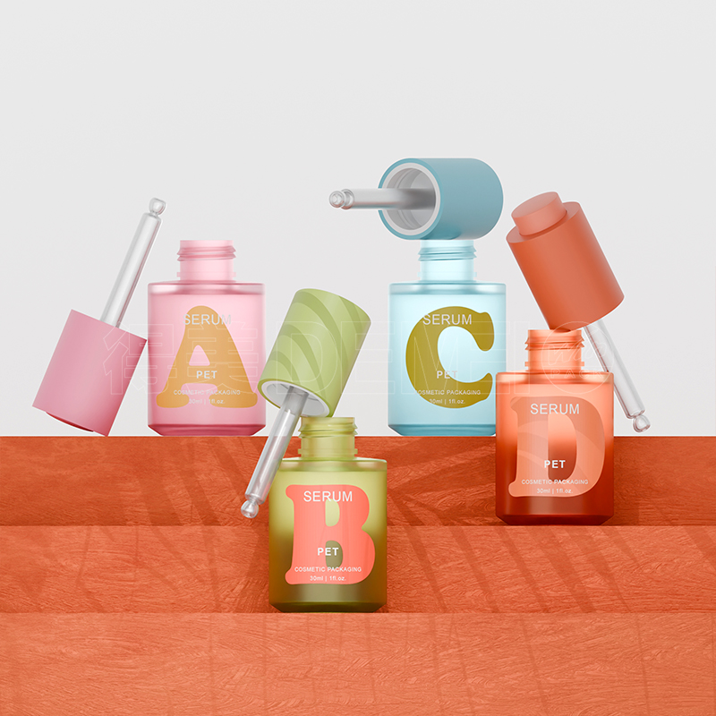 30ml PET Plastic Bottle with Press Botton Dropper for Serum