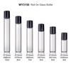3ml 5ml 6ml 7ml 8ml Clear Roller Ball Bottles with Black Plastic Cap for Essential Oils