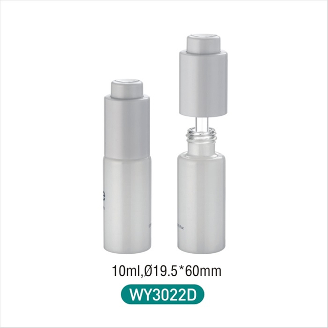 5ml 10ml 12ml White Round Shape Tube Glass Bottle with White Pump Dropper for Serum Bottle