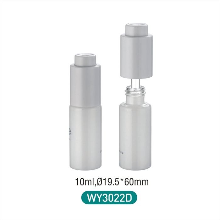 5ml 10ml 12ml White Round Shape Tube Glass Bottle with White Pump Dropper for Serum Bottle