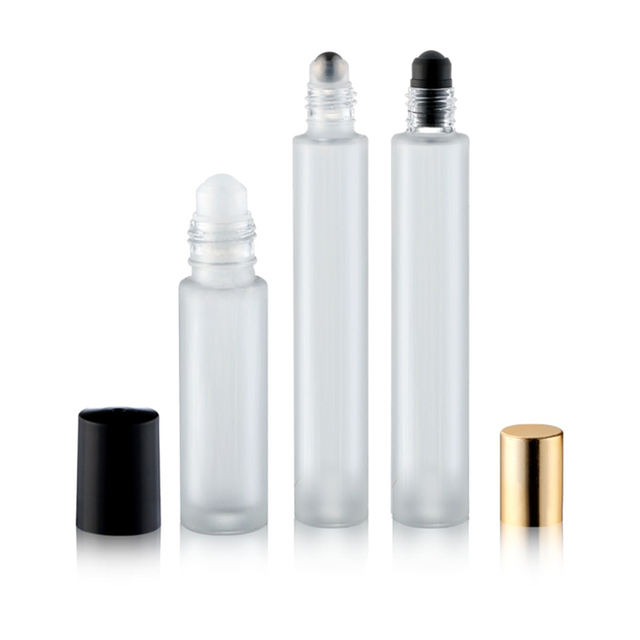 10ml Mould Frosted Or Amber Glass Roll on Bottles with Metal Cap for Serums