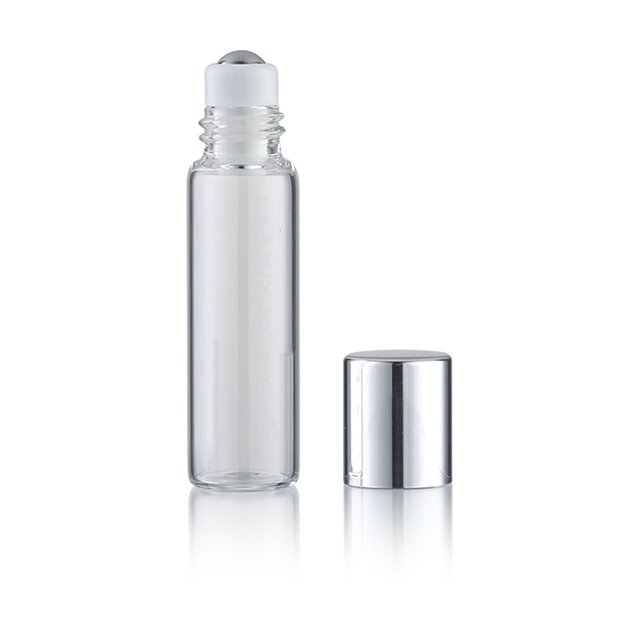 3ml 5ml 8ml 10ml 12ml Green Blue Amber Shiny Silver Essential Oil Roller Bottles for Essential Oils And Serums