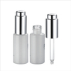 8ml 10ml 15ml 20ml 25ml 30ml 35ml 40ml White Round Glass Bottle with Shiny Silver Pump Dropper for Serum