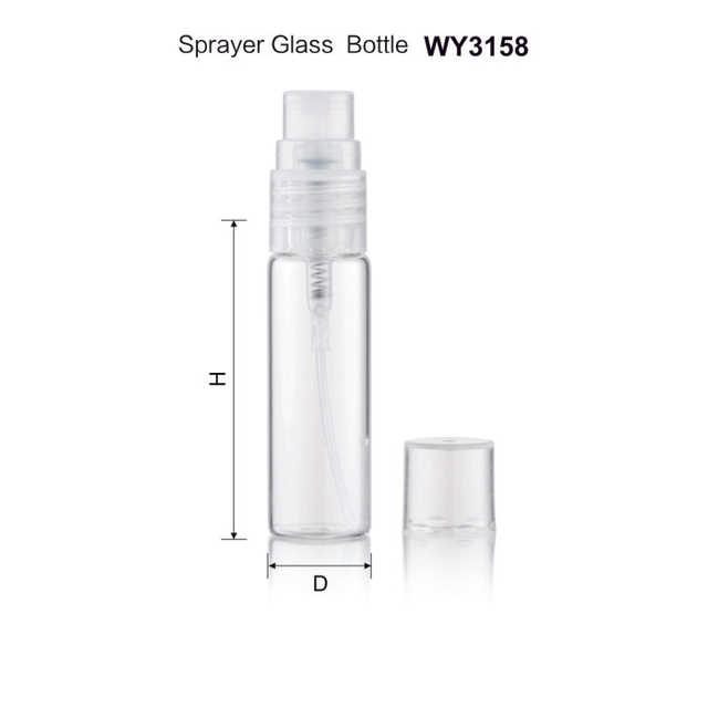 10ml 15ml 20ml 25ml 30ml Clear Glass Perfume Bottles wholesale with Clear Plastic Sprayer