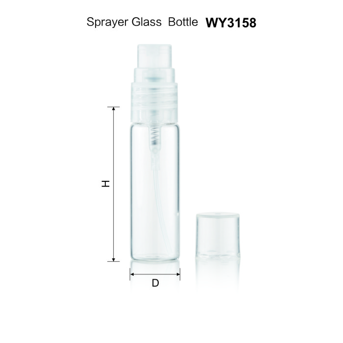 10ml 15ml 20ml 25ml 30ml Clear Glass Perfume Bottles wholesale with Clear Plastic Sprayer