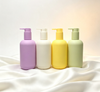 Matte Soft Touch HDPE Lotion Pump Bottle Refillable Round Plastic Bottle for Shampoo Conditioner Body Wash Custom Logo
