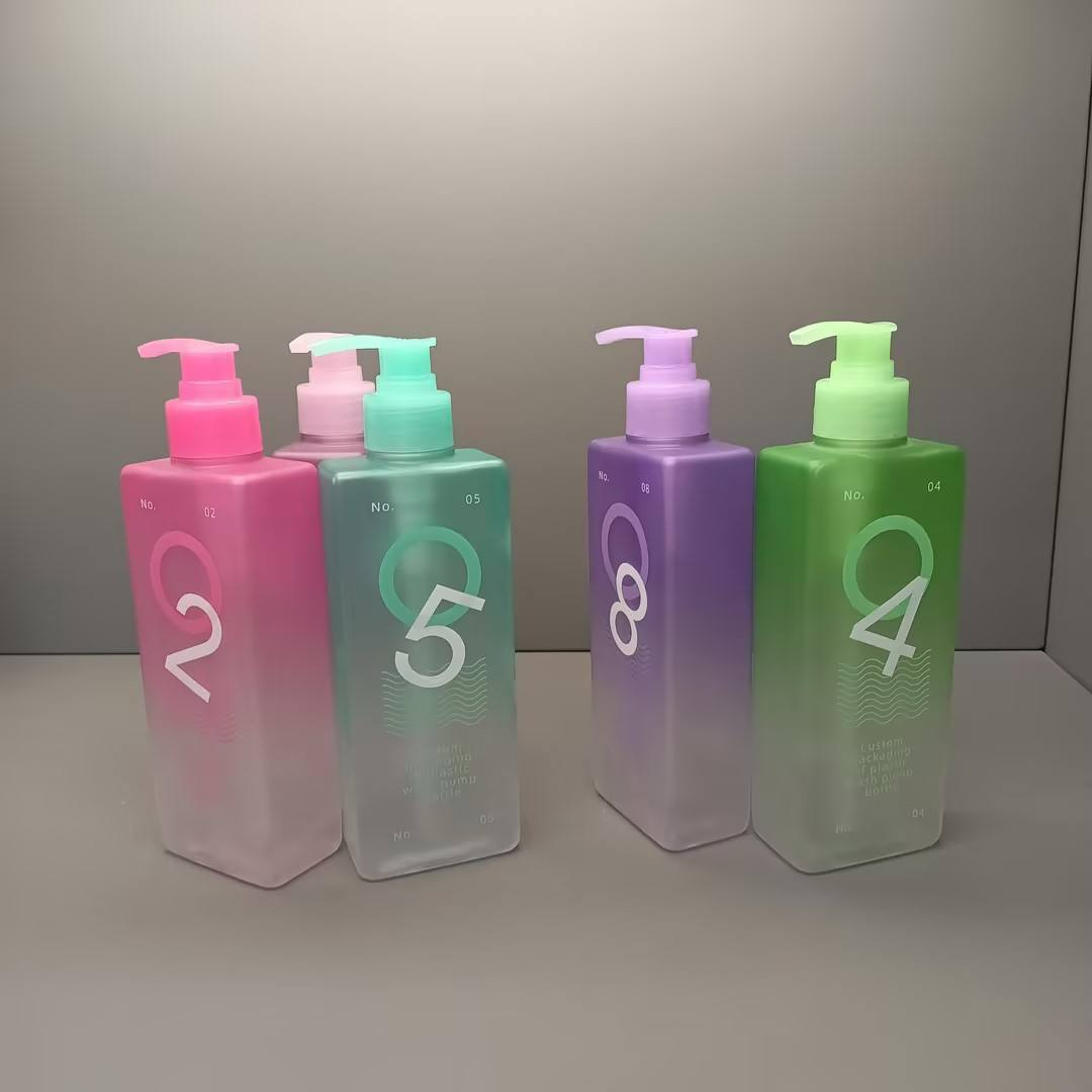 High Quality Customizable Logo 200ml Plastic Pet Square Shampoo Lotion Pump Bottle for Cosmetic Packaging