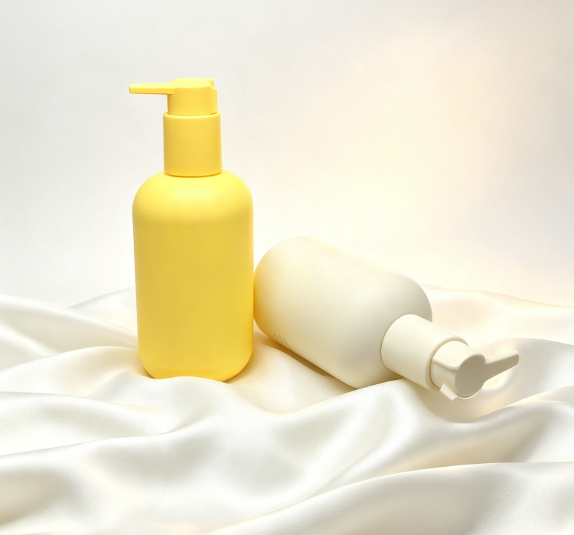 Matte Soft Touch HDPE Lotion Pump Bottle Refillable Round Plastic Bottle for Shampoo Conditioner Body Wash Custom Logo