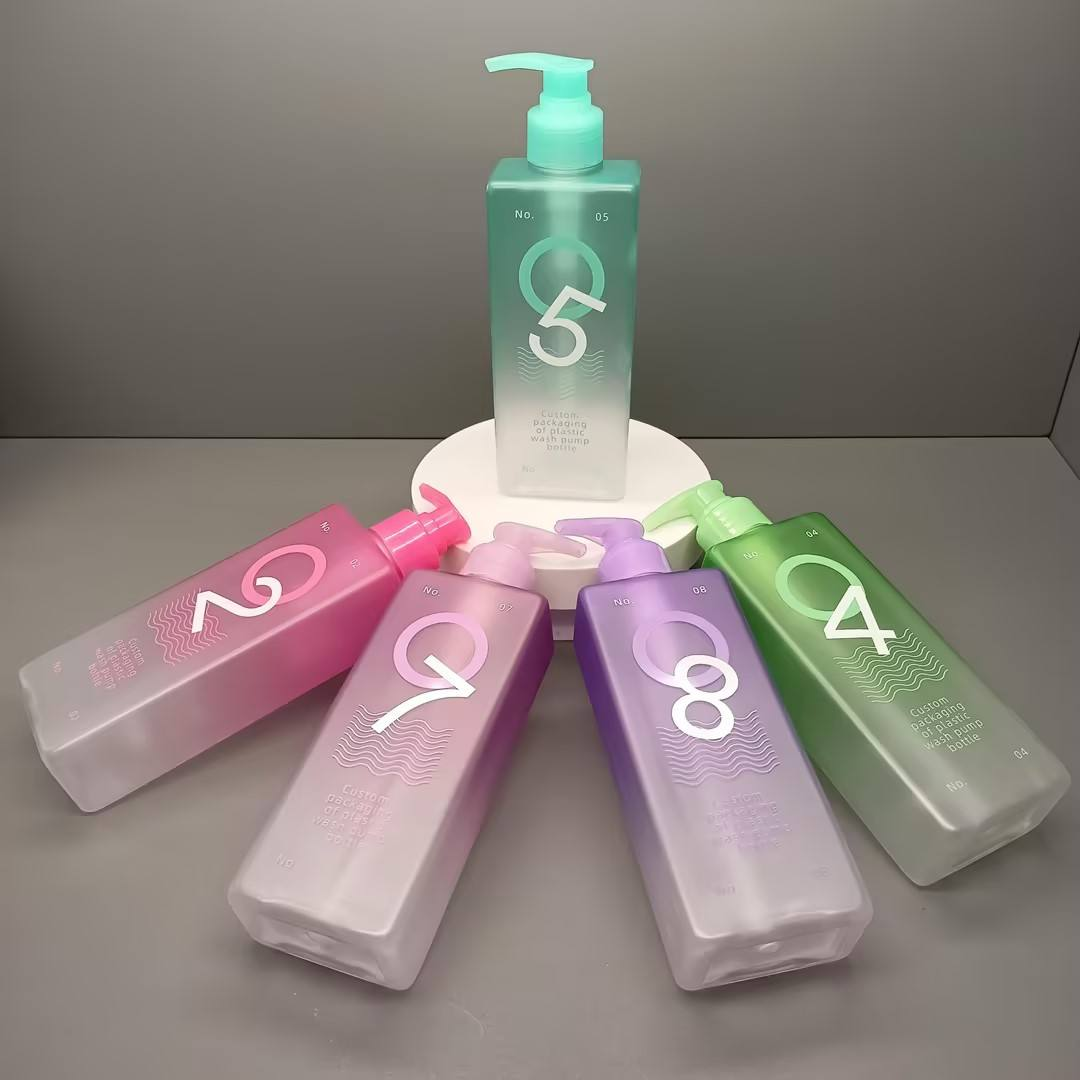 High Quality Customizable Logo 200ml Plastic Pet Square Shampoo Lotion Pump Bottle for Cosmetic Packaging