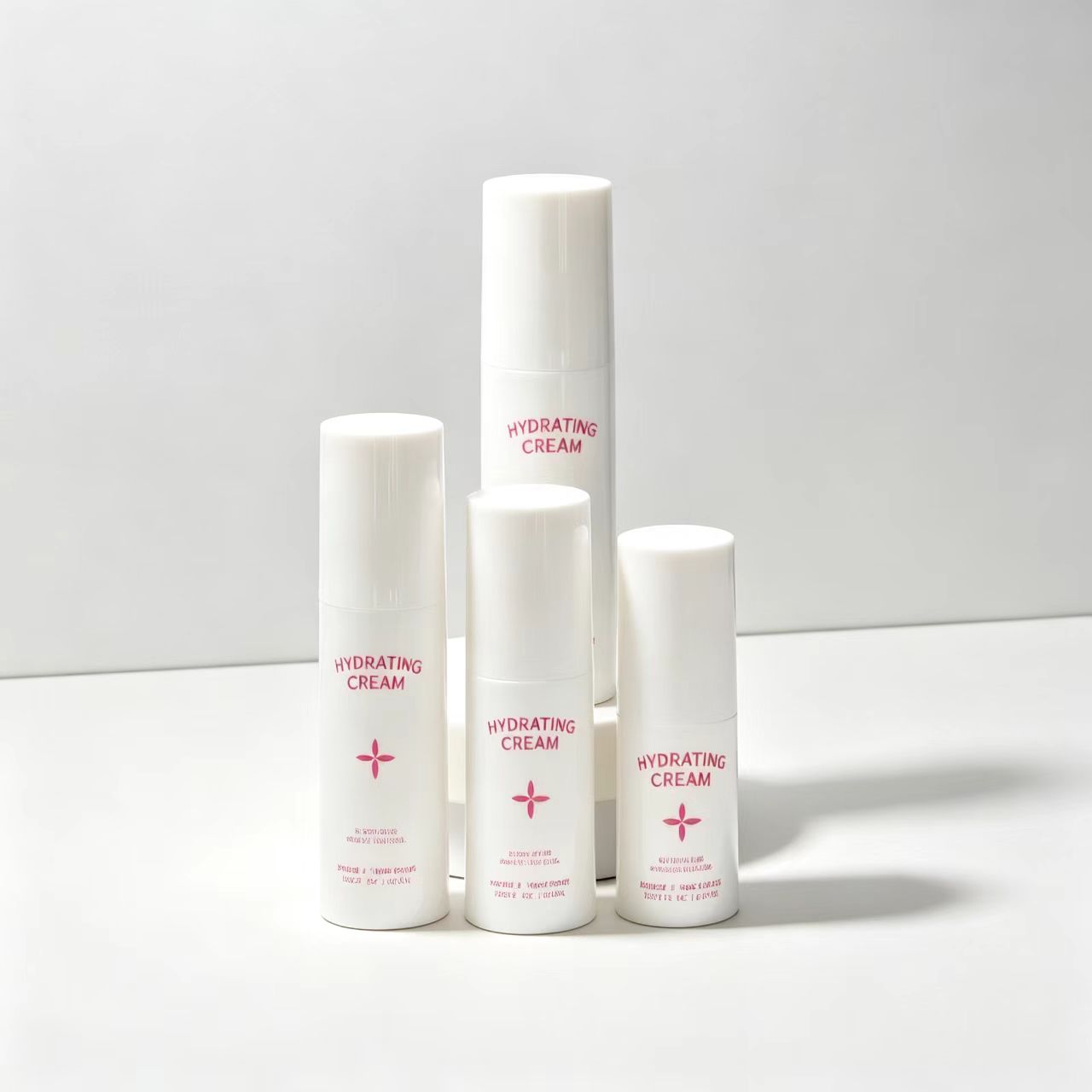 Eco Friendly White Round PP Lotion Pump Bottle 15ml 30ml 40ml Plastic Cosmetic Cream Container Screen Printing