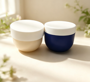 Large Capacity Matte Beige Round Plastic Cream Jar Empty Cosmetic Container Face Mask Body Butter Jar Skincare Packaging