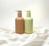 Matte Soft Touch HDPE Lotion Pump Bottle Refillable Round Plastic Bottle for Shampoo Conditioner Body Wash Custom Logo