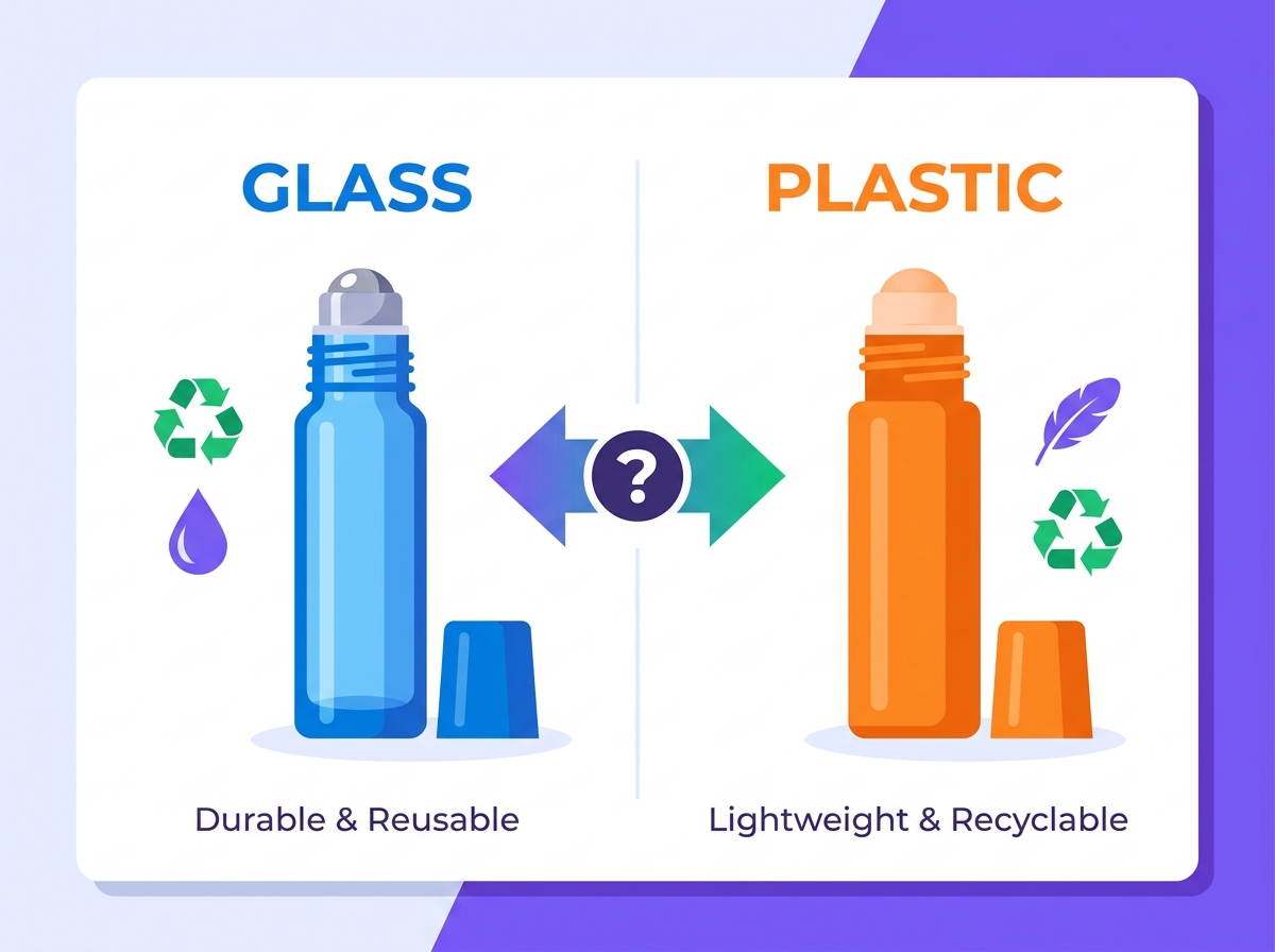 Glass vs Plastic Roller Bottles Comparison