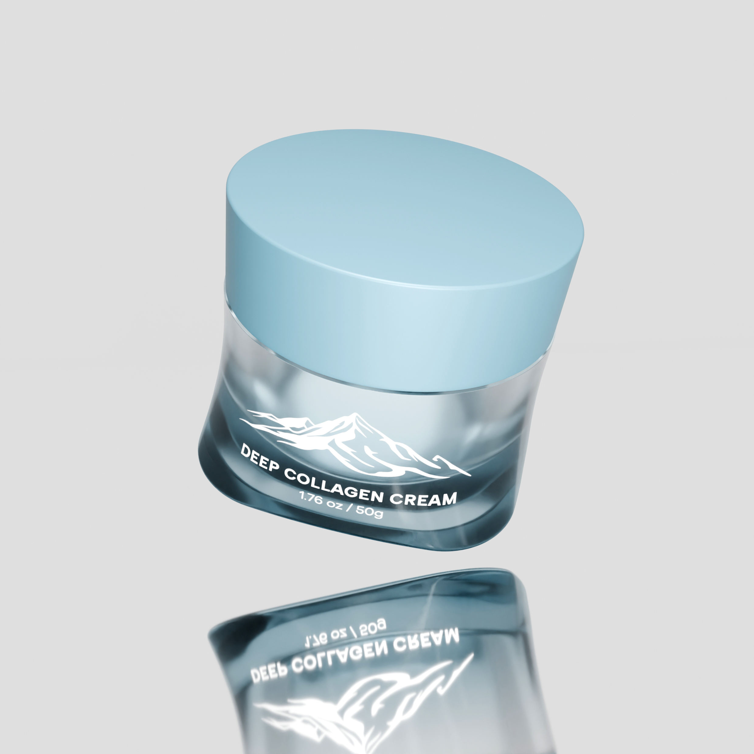 50g Premium PETG Square Bottom Cosmetic Cream Jar 