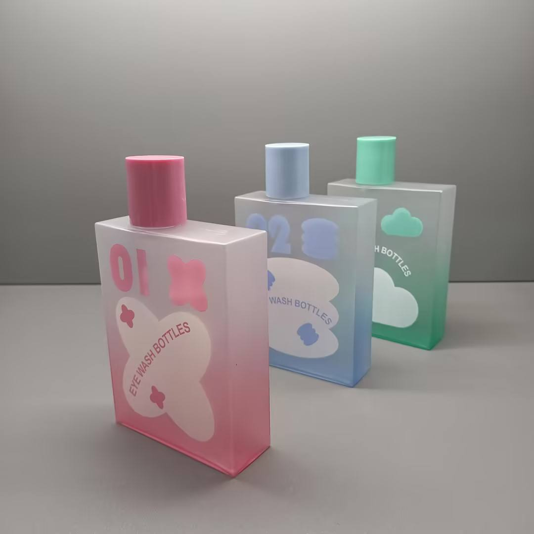 High Quality Customizable Logo 300ml Plastic PETG Square Eye Wash Bottle Lotion Bottle for Shampoo Cosmetic Packaging
