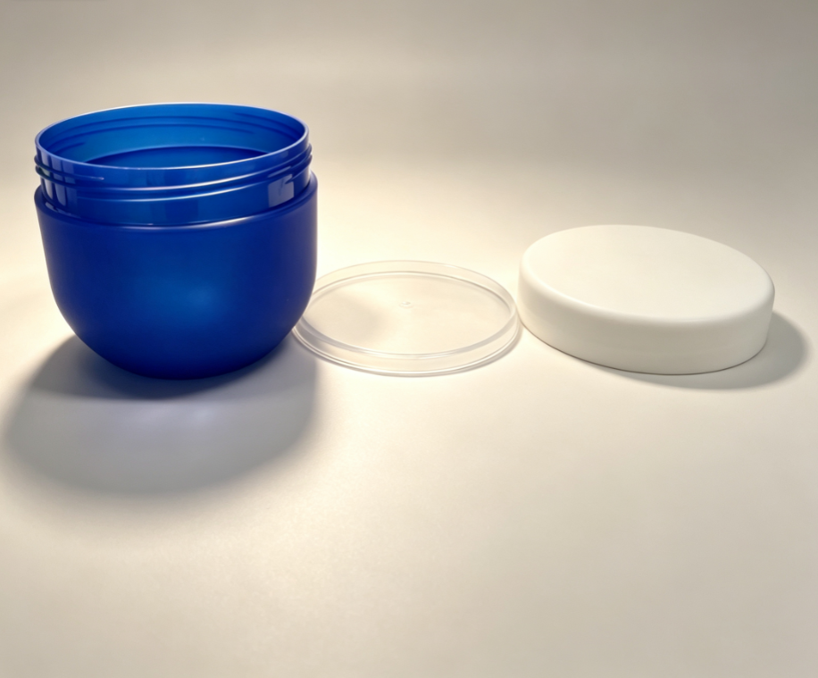Large Capacity Matte Beige Round Plastic Cream Jar Empty Cosmetic Container Face Mask Body Butter Jar Skincare Packaging