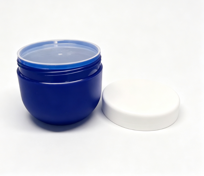 Large Capacity Matte Beige Round Plastic Cream Jar Empty Cosmetic Container Face Mask Body Butter Jar Skincare Packaging