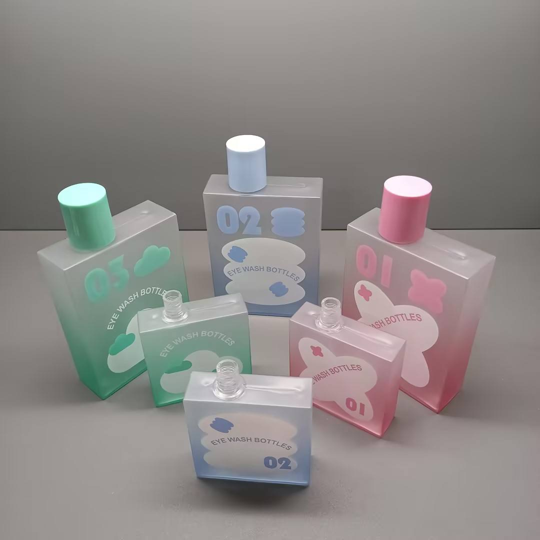 High Quality Customizable Logo 300ml Plastic PETG Square Eye Wash Bottle Lotion Bottle for Shampoo Cosmetic Packaging