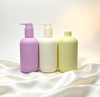 Matte Soft Touch HDPE Lotion Pump Bottle Refillable Round Plastic Bottle for Shampoo Conditioner Body Wash Custom Logo