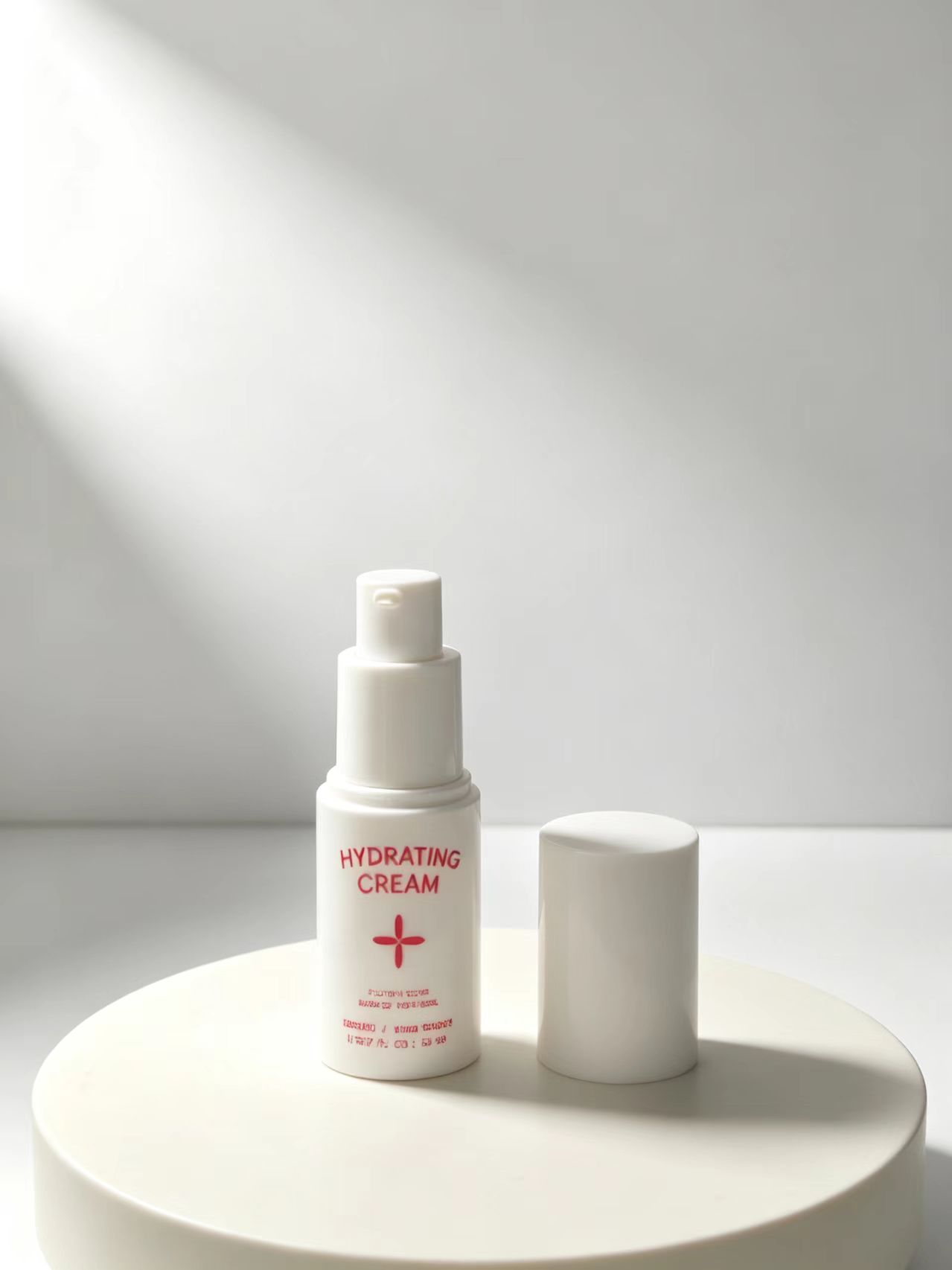 Eco Friendly White Round PP Lotion Pump Bottle 15ml 30ml 40ml Plastic Cosmetic Cream Container Screen Printing