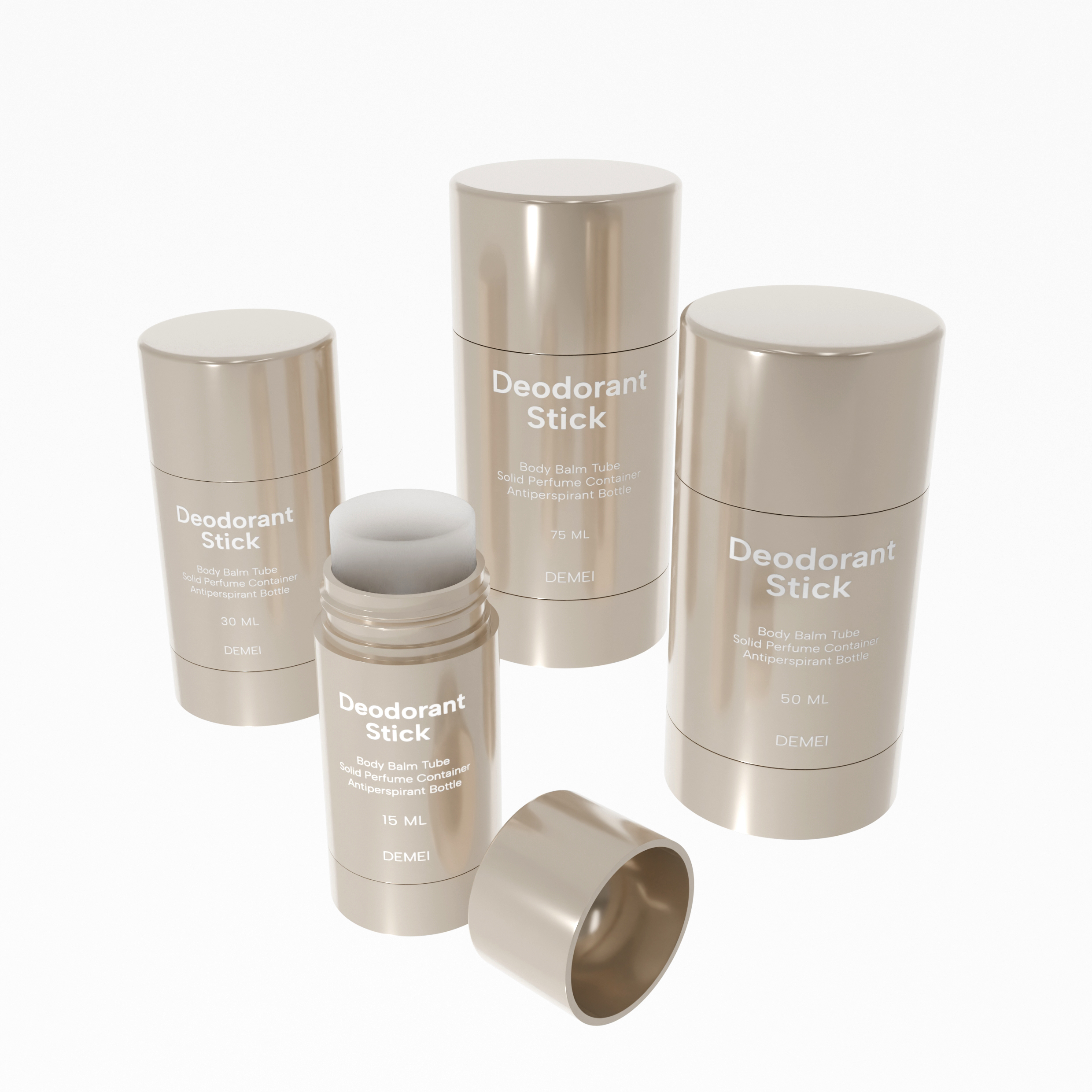 15/30/50/75ml Twist-up Deodorant Tube