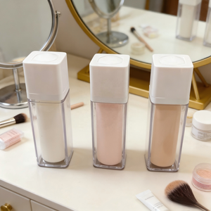 Hot Sale Empty Airless Pump Serum Bottles 15/30/50ml Square Shape Customizable Color Screen Printed Cosmetic Packaging