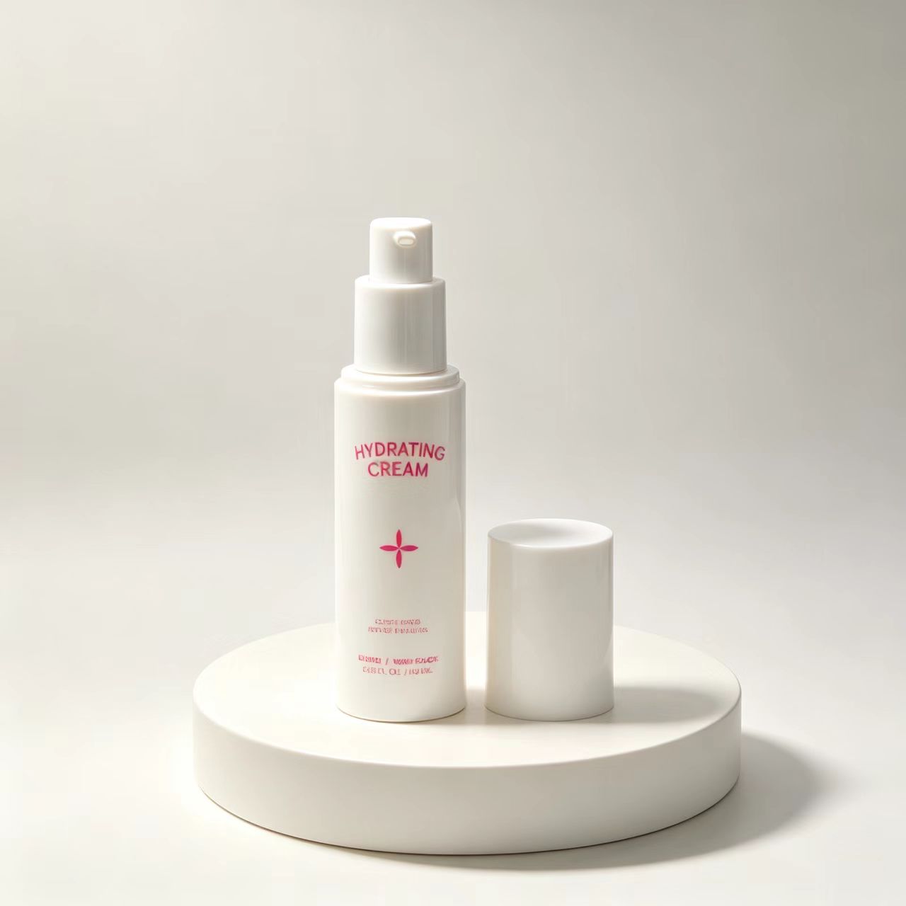 Eco Friendly White Round PP Lotion Pump Bottle 15ml 30ml 40ml Plastic Cosmetic Cream Container Screen Printing