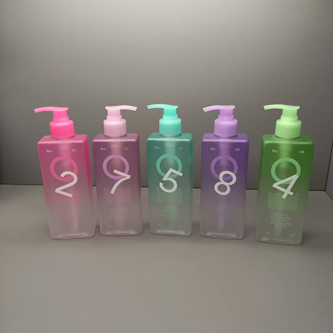 High Quality Customizable Logo 200ml Plastic Pet Square Shampoo Lotion Pump Bottle for Cosmetic Packaging