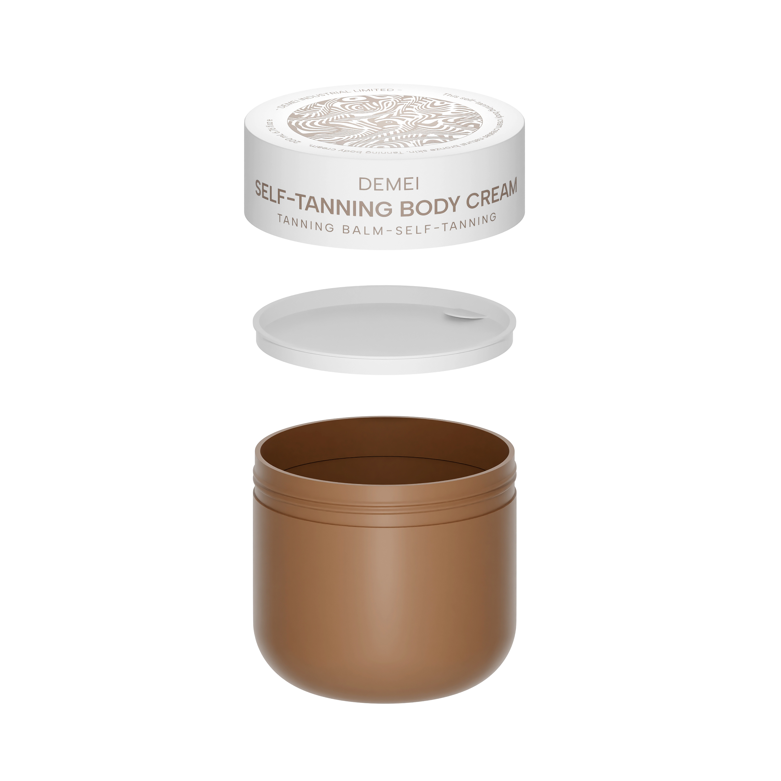 200ml 250ml 450ml PP Cosmetic Cream Jar With Lid For Self Tanning Balm